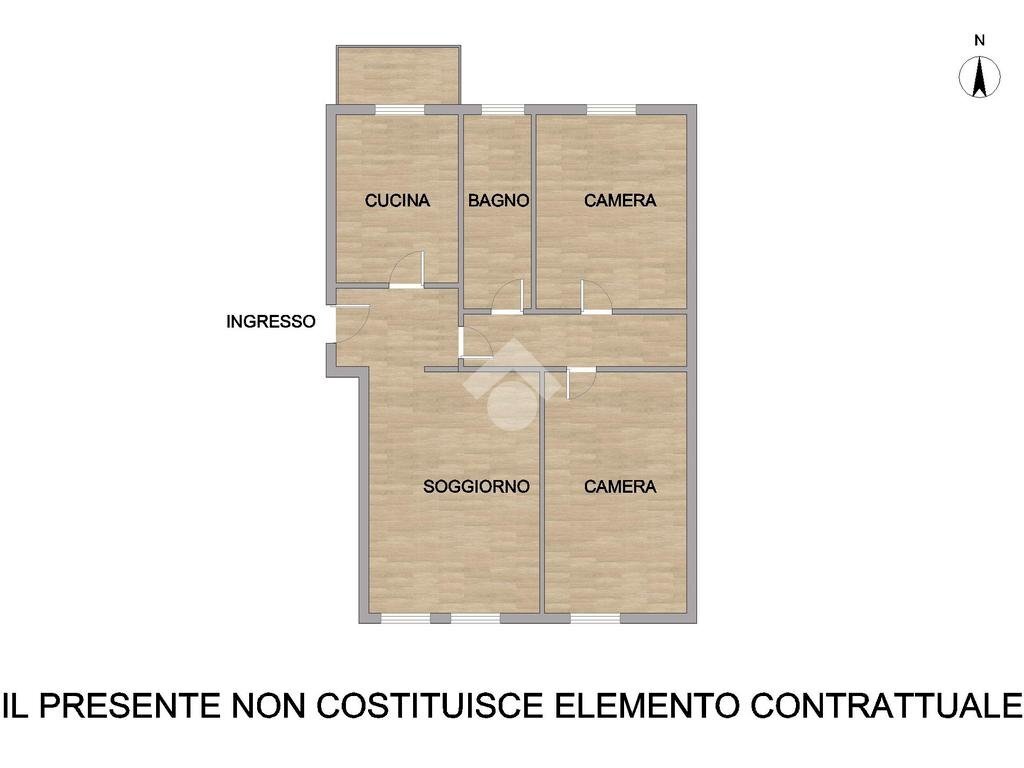 Three-room apartment Via G. Matteotti, Paullo - floor plans 1