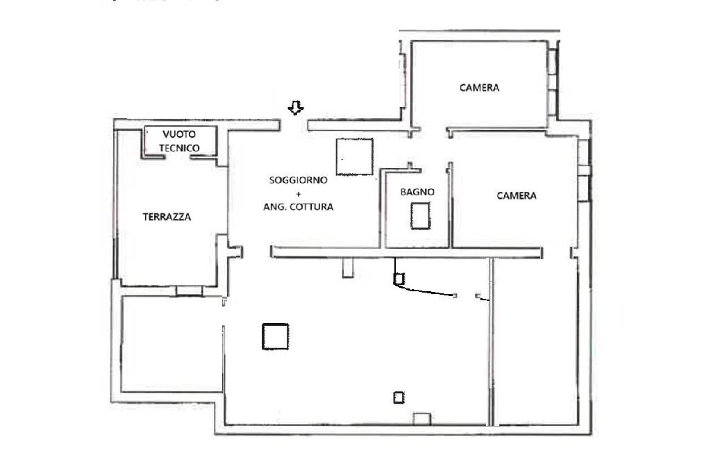 Three-room apartment Via Castelfranco, Valsamoggia (neighborhood San Lazzaro) - floor plans 1