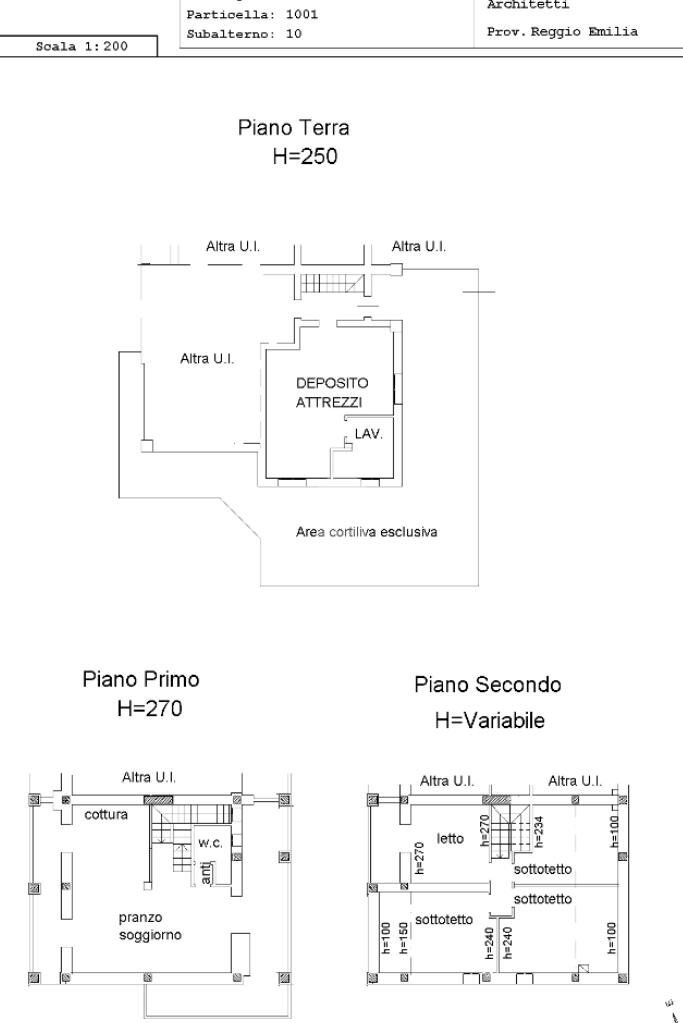 Portion of a house Via Cesare Pavese, Quattro Castella - floor plans 1