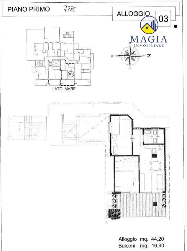 Foto 5 - Trilocale Alba Adriatica - planimetria 1