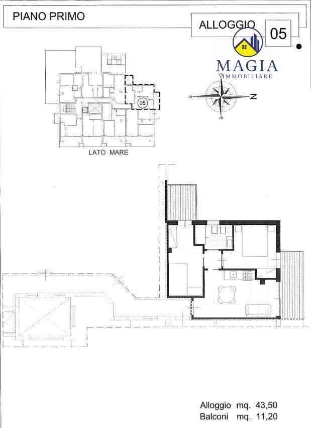 Foto 6 - Trilocale Alba Adriatica - planimetria 1