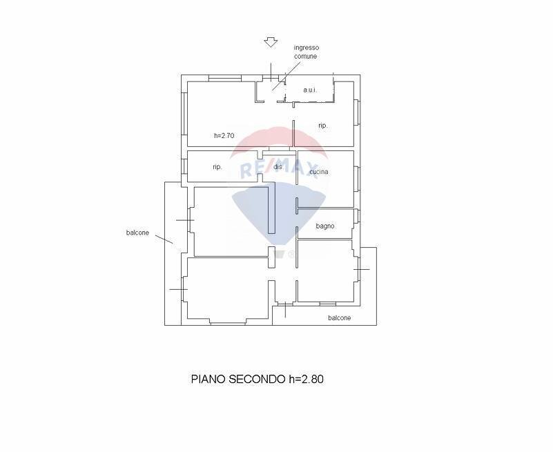 Pianta appartamento - Quadrilocale via Bozzonaccio
 
6, Cuasso al Monte - planimetria 1