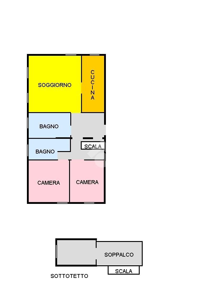 Four-room apartment Via Calderana, Russi - floor plans 1