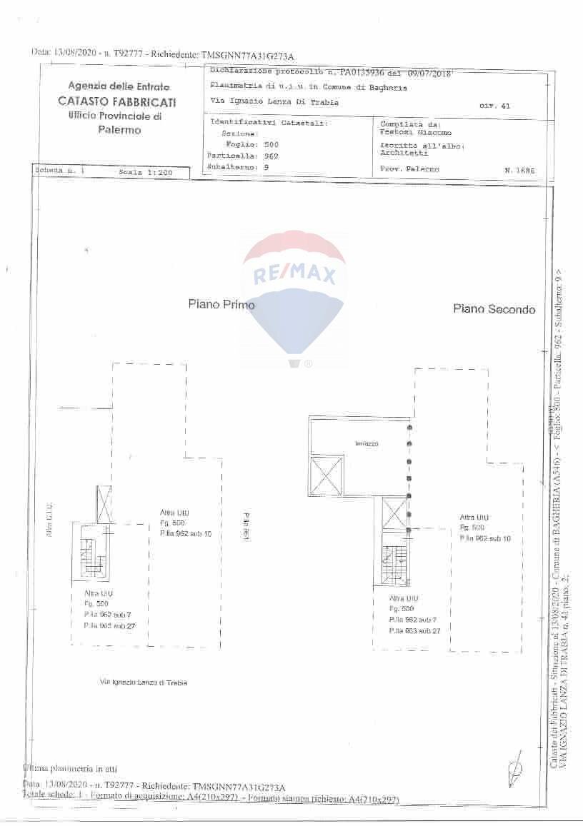 Pianta 2D - Quadrilocale via Ignazio lanza di Trabia
 
41, Bagheria - planimetria 1