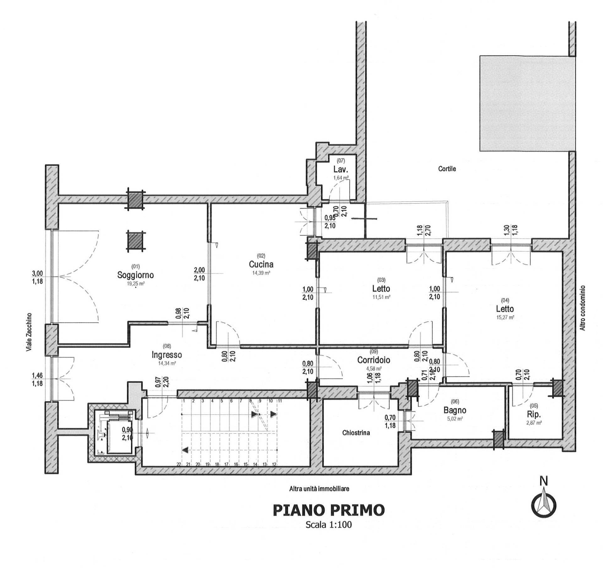 Foto 16 - Trilocale Viale Zecchino, Siracusa - planimetria 1