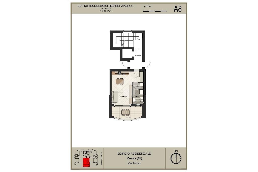 Monolocale Via trieste, Cesate - planimetria 1