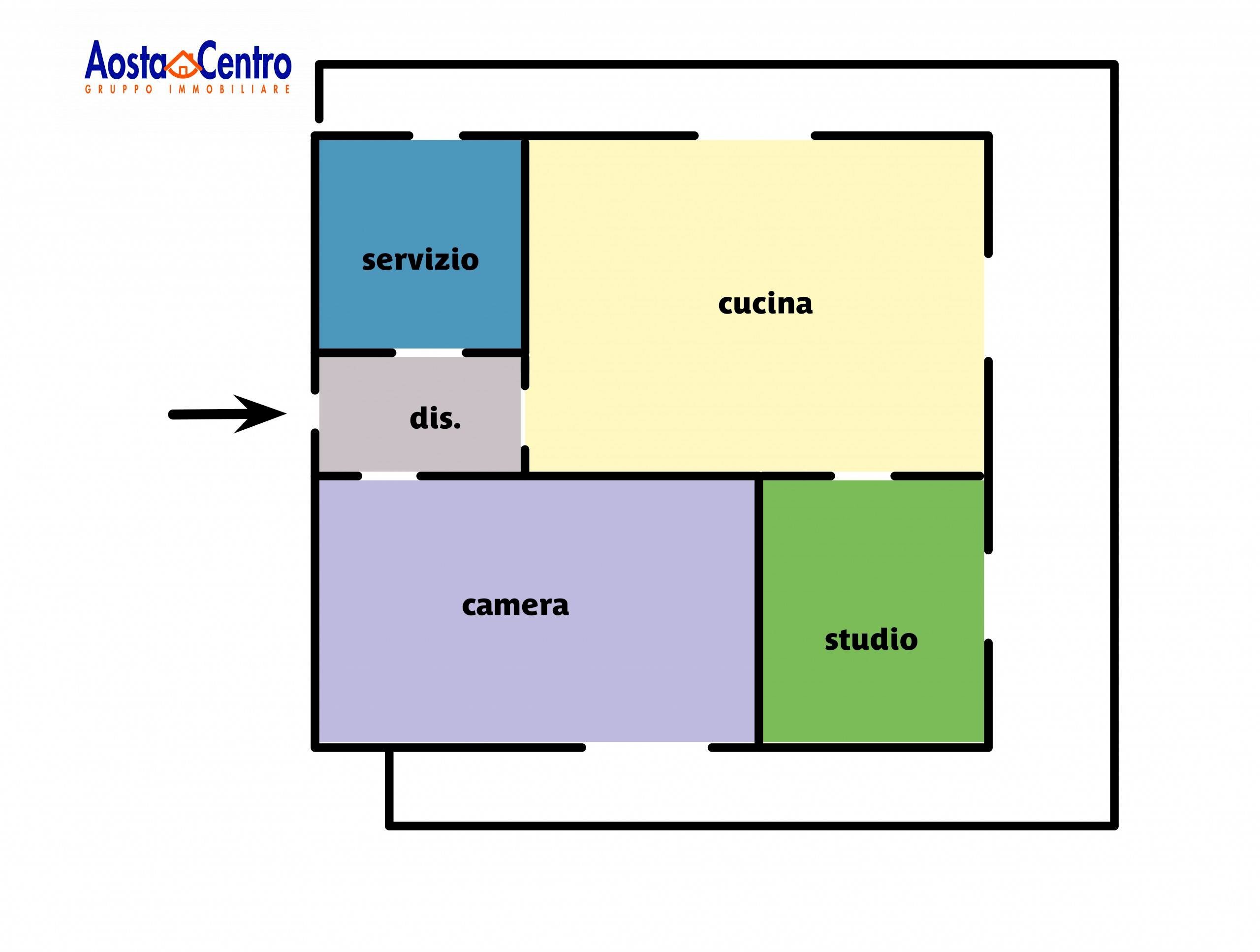 Foto 20 - Bilocale Località Plan de Chateaux
 
1/D, Gignod - planimetria 1