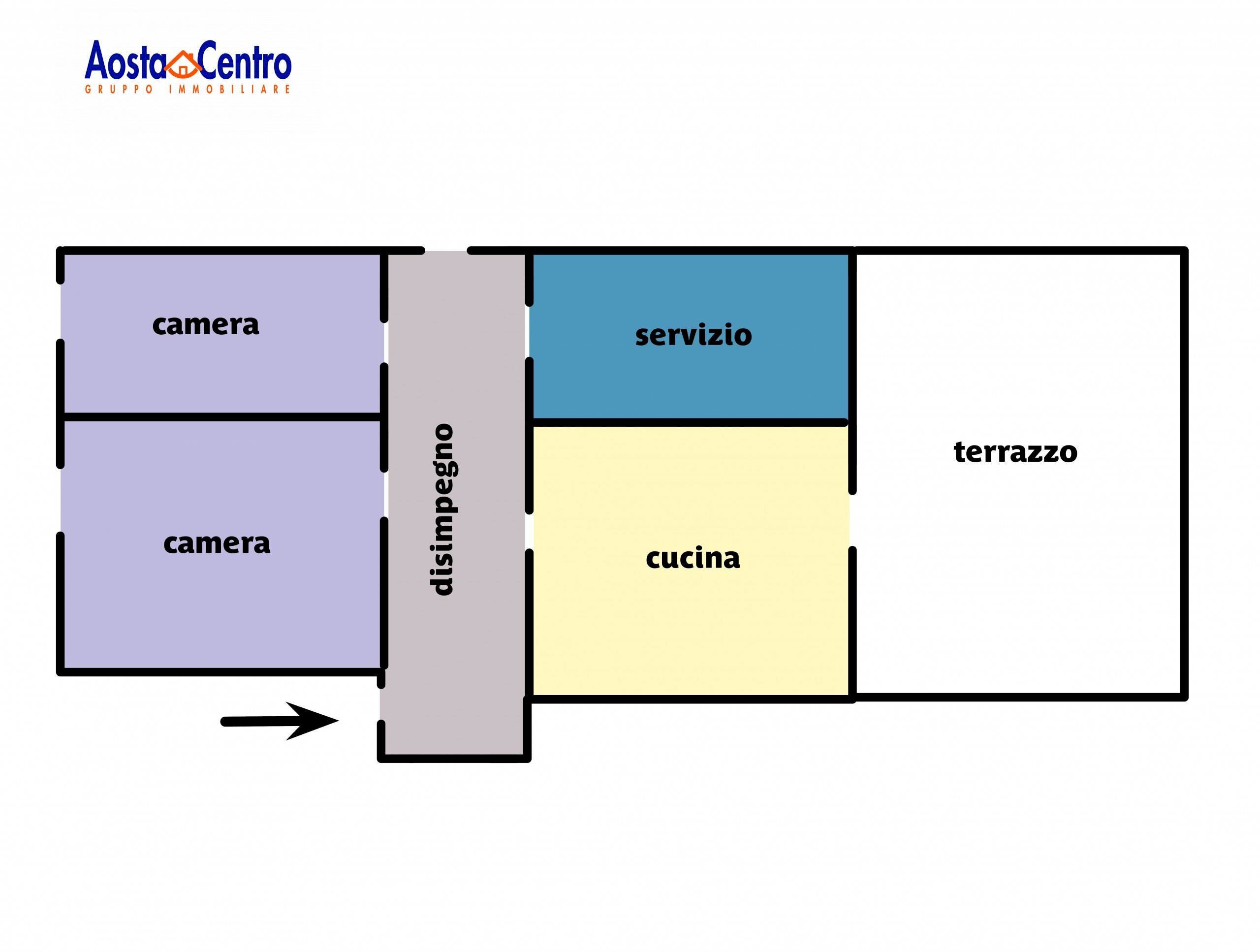 Foto 20 - Trilocale Frazione Tissoret
 
44, Sarre - planimetria 1
