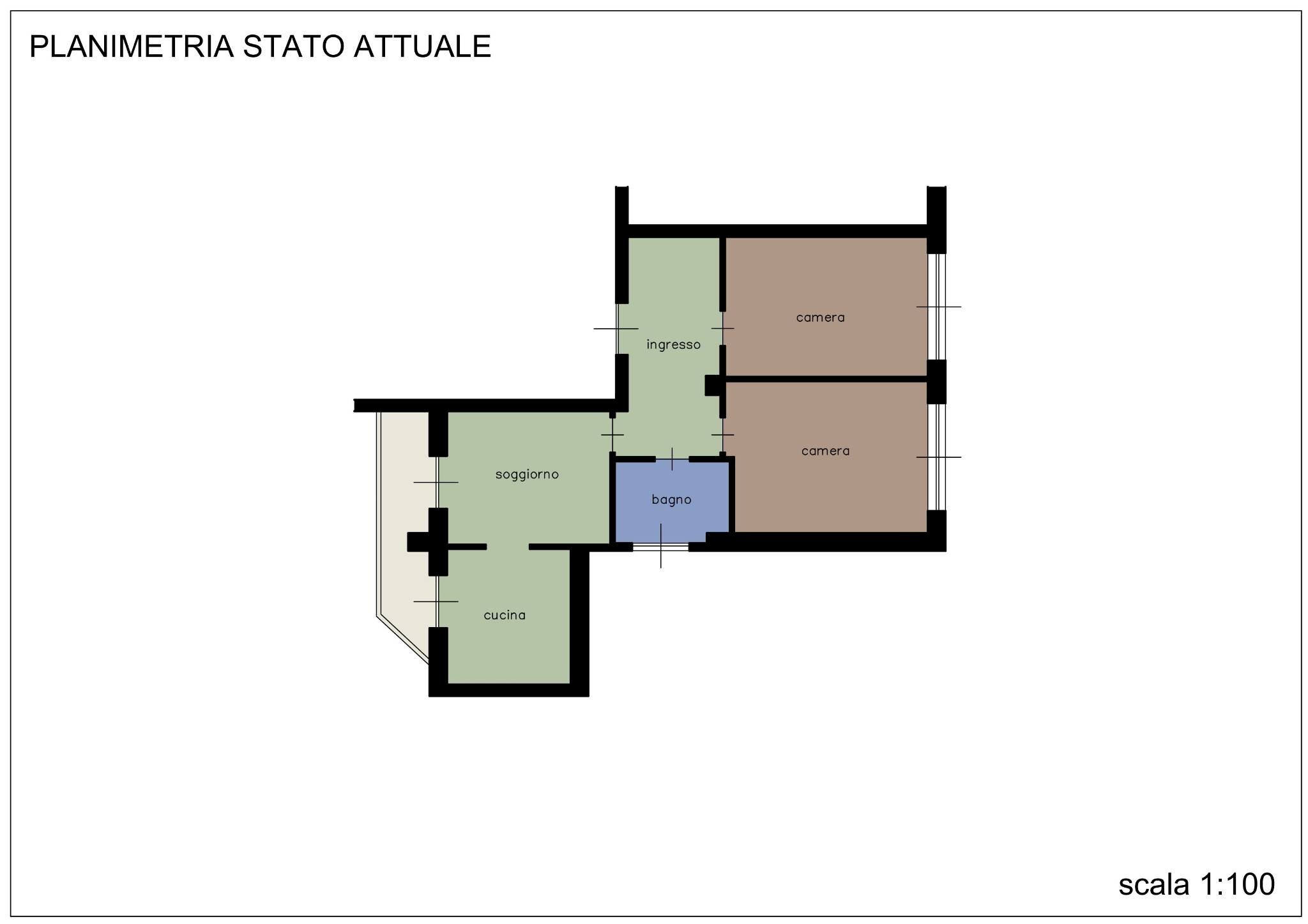 Trilocale corso Giovanni Giolitti, 14, Busca - planimetria 1