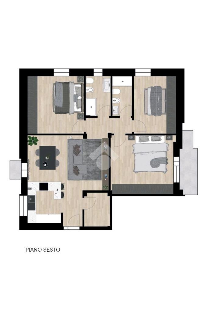 Quadrilocale Viale della Pace, Sassuolo - planimetria 1