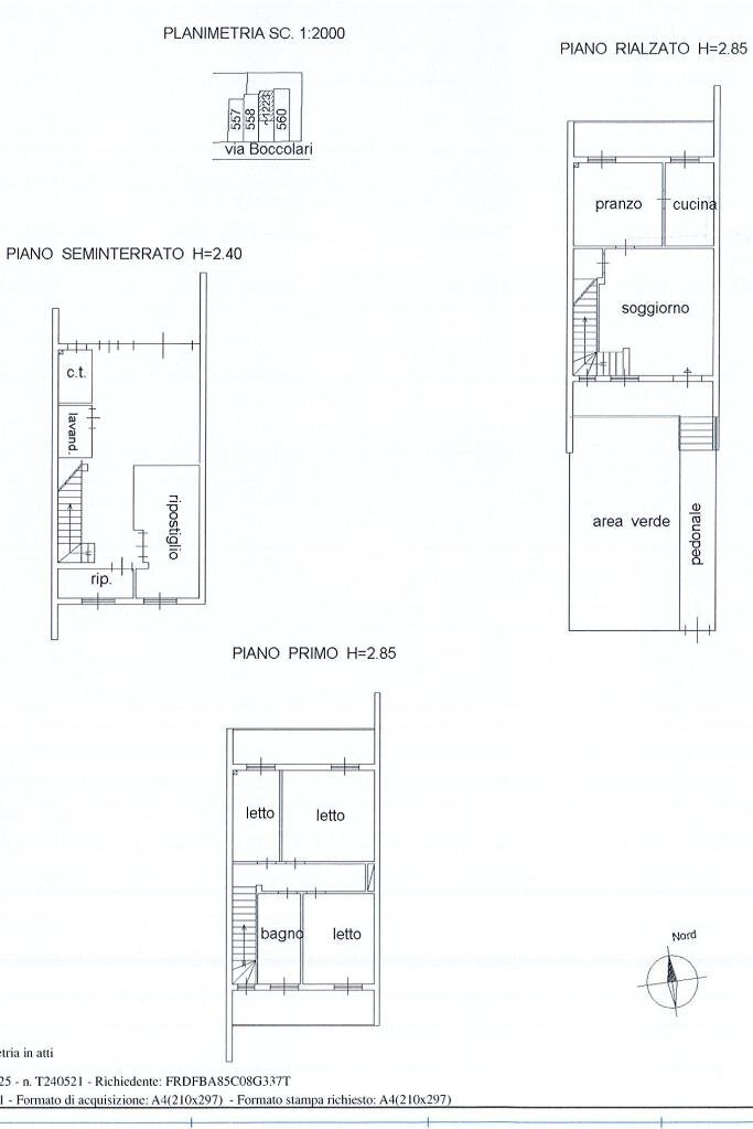 Villa a Schiera Via Boccolari, Medesano - planimetria 1