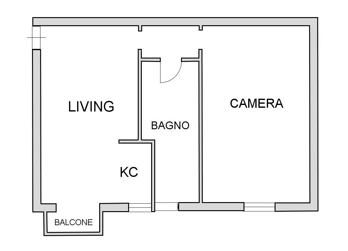 Monolocale Via Venini, Milano - planimetria 1