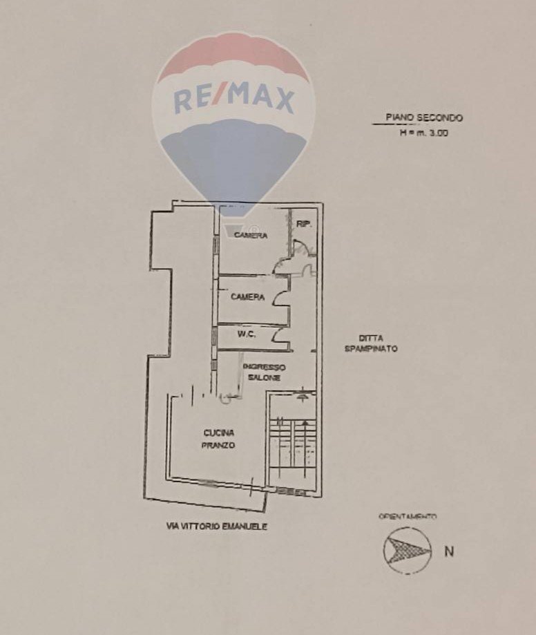 Pianta 2D - Trilocale Via Vittorio Emanuele
 
104, Gravina di Catania - planimetria 1