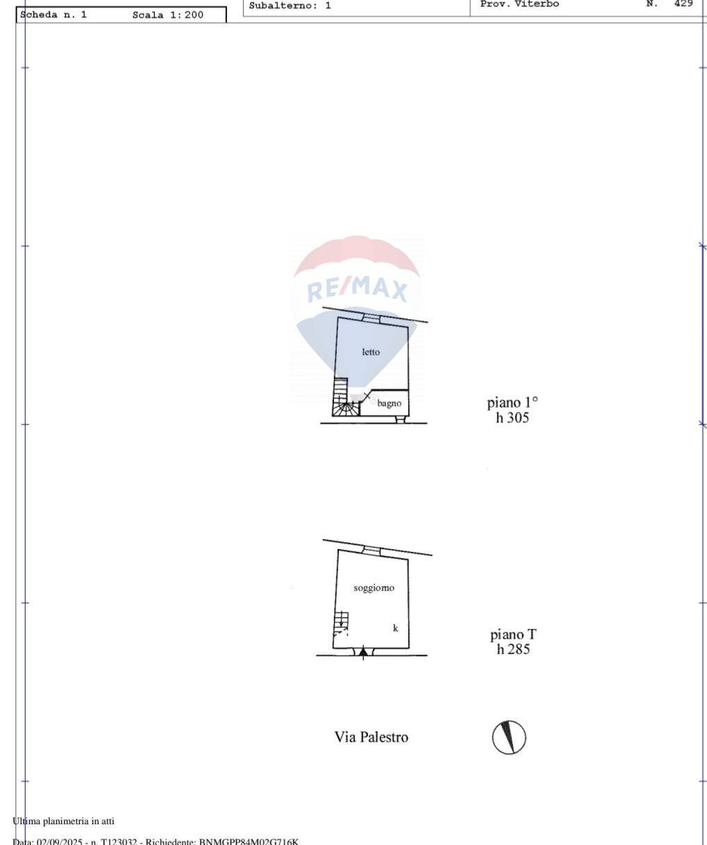 Pianta 2D - Bilocale Via Palestro
 
51, Ischia di Castro - planimetria 1