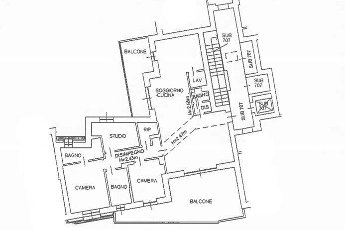 planimetria - Attico via maddalena casulana, Bergamo - planimetria 1