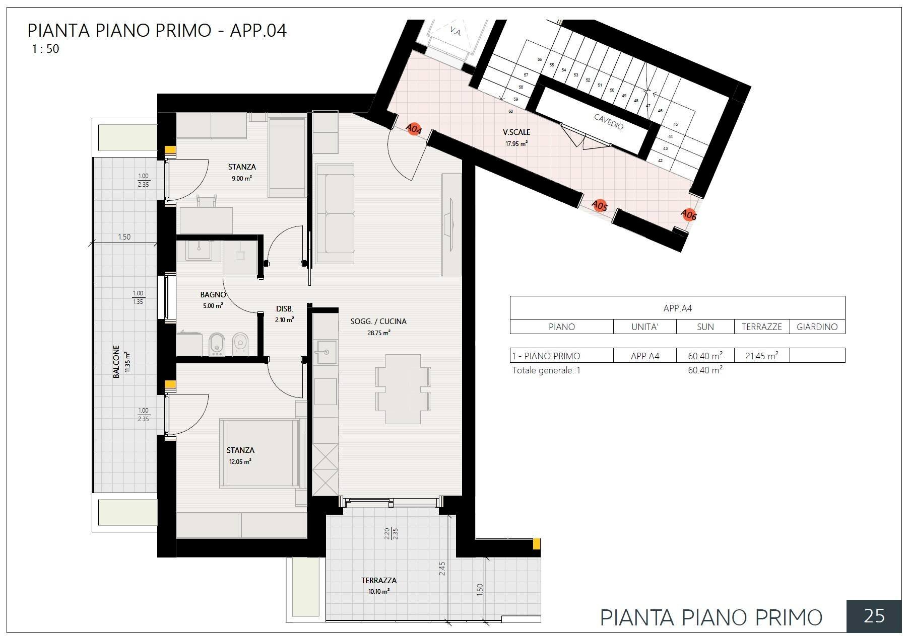 Foto 3 - Three-room apartment Via Verruca, Trento - floor plans 1