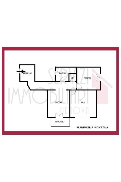 Bilocale via Taggia, Genova - planimetria 1