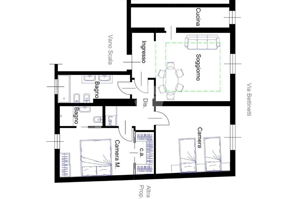 Three-room apartment Via Don Luigi Bettinetti, Rho - floor plans 1