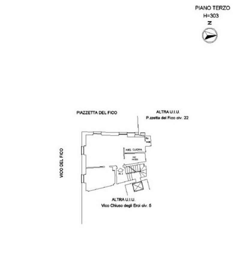 APPARTAMENTO IN LOCAZIONE GENOVA CENTRO CARIGNANO  - Two-room apartment vico del Fico, Genova - floor plans 1
