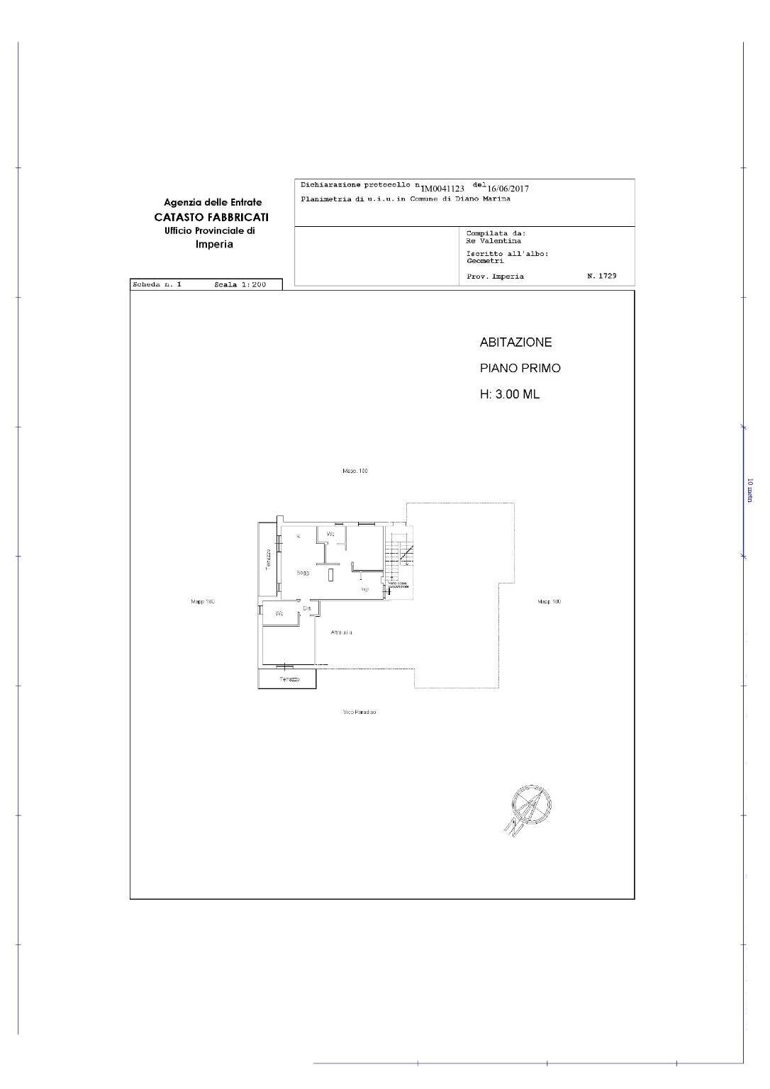 Three-room apartment vico Paradiso, Diano Marina - floor plans 1
