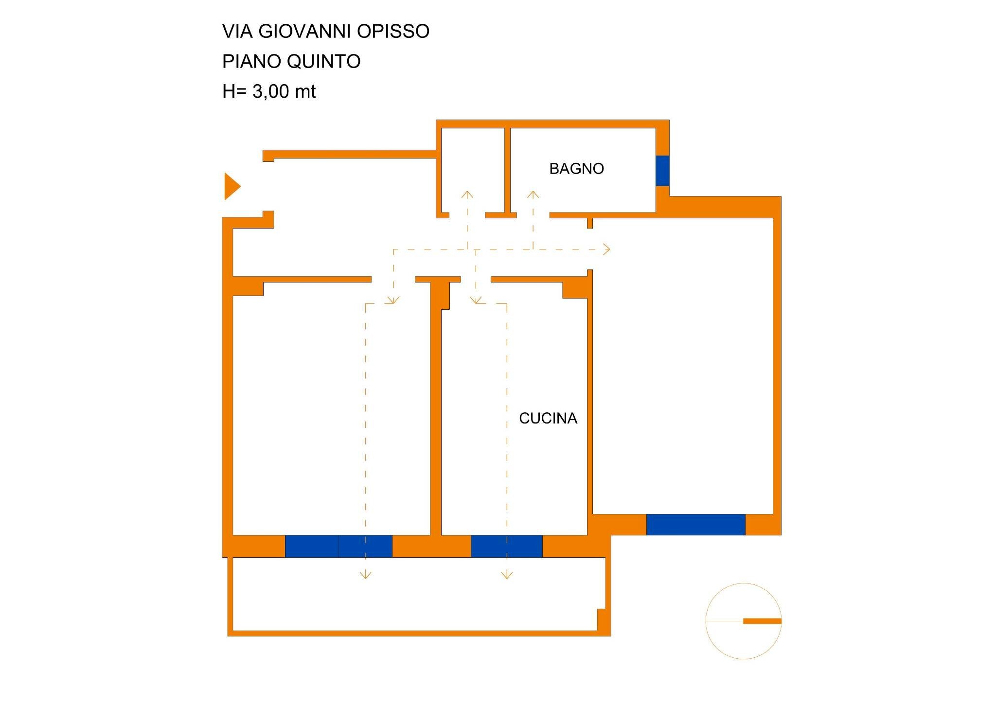 Two-room apartment via Giovanni Opisso, 76, Genova (neighborhood Pegli) - floor plans 1
