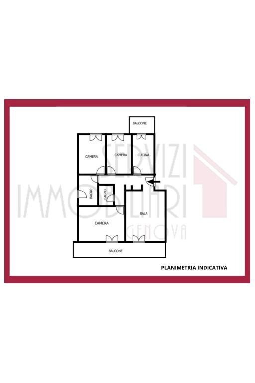 Appartamento via Rubaldo Merello, Genova - planimetria 1