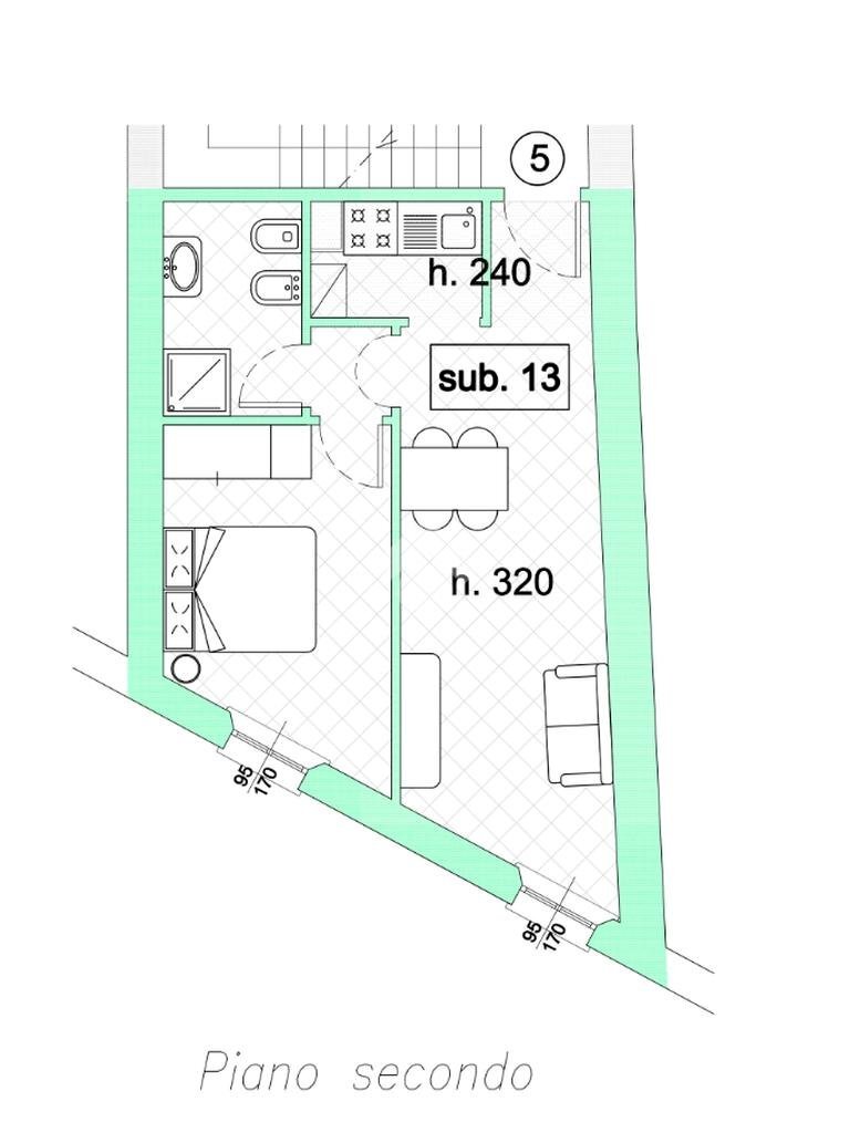 Two-room apartment Via Matteucci, Forlì - floor plans 1