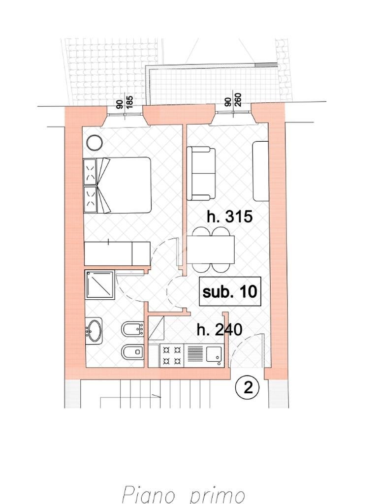 Two-room apartment Via Matteucci, Forlì - floor plans 1