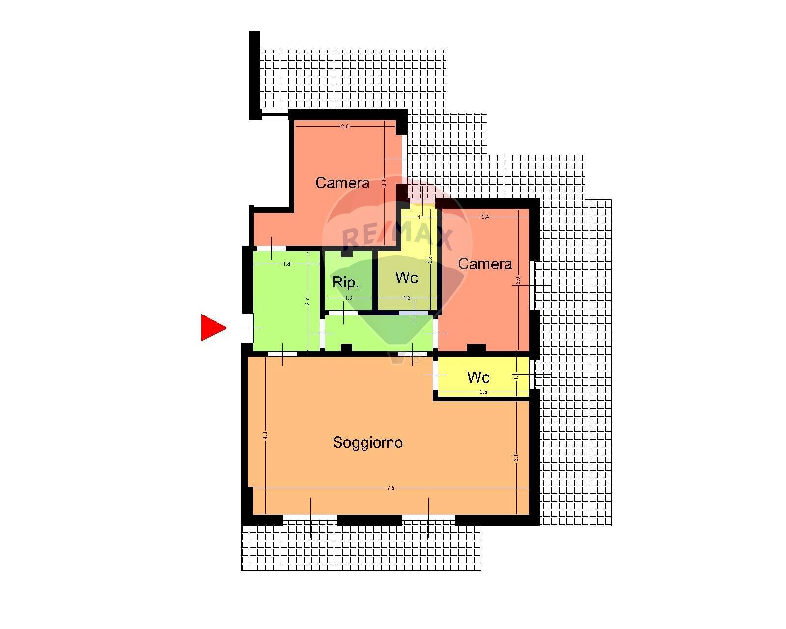 Pianta 2D - Quadrilocale VIA DOMENICO MORELLI, Catania - foto 3