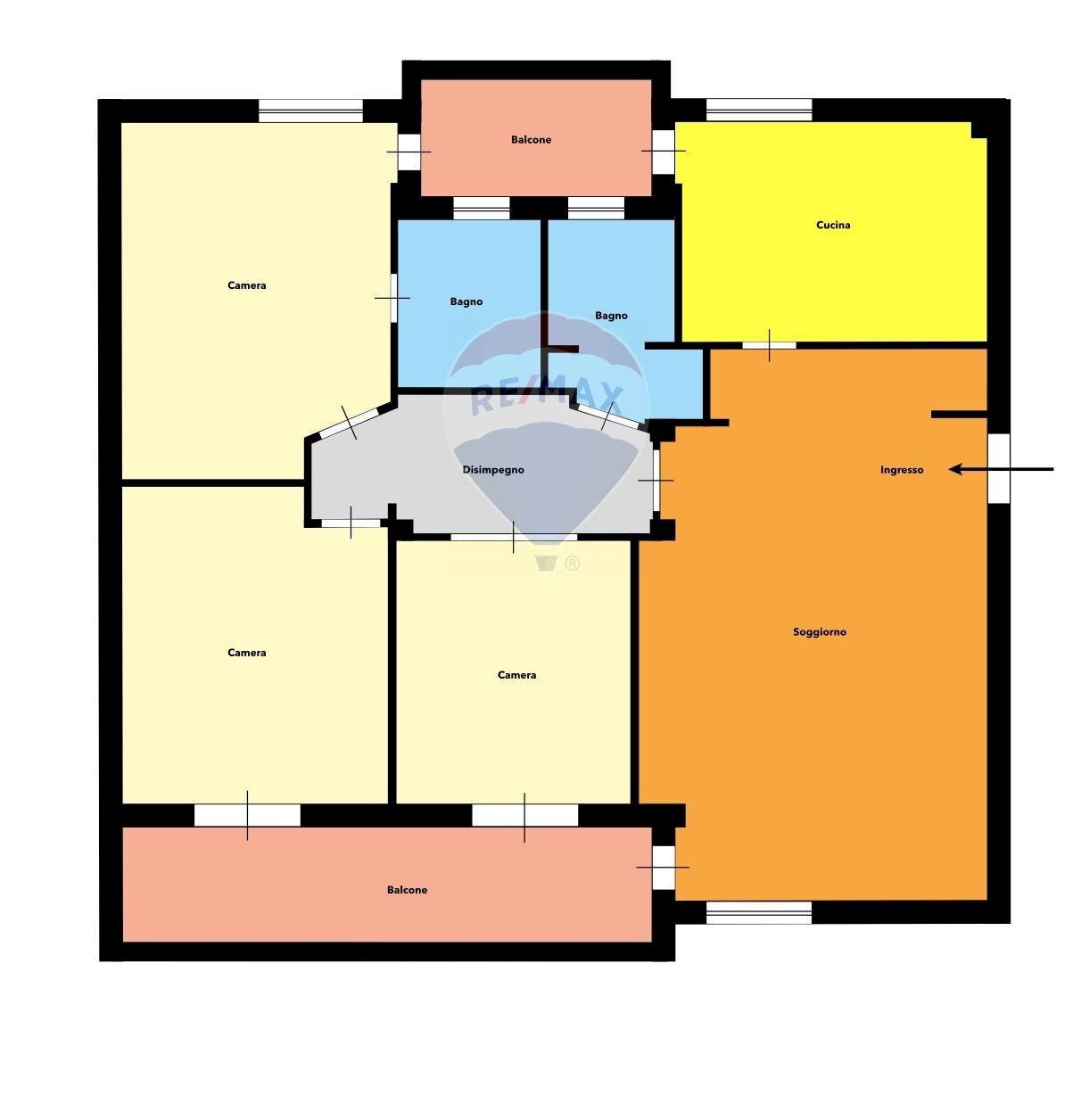 Pianta 2D - Quadrilocale VIA TEVERE
 
41, Marano di Napoli - planimetria 1