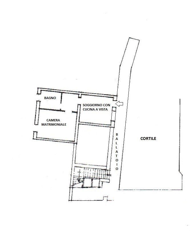Two-room apartment via Unica Poasco, 23, San Donato Milanese - floor plans 1
