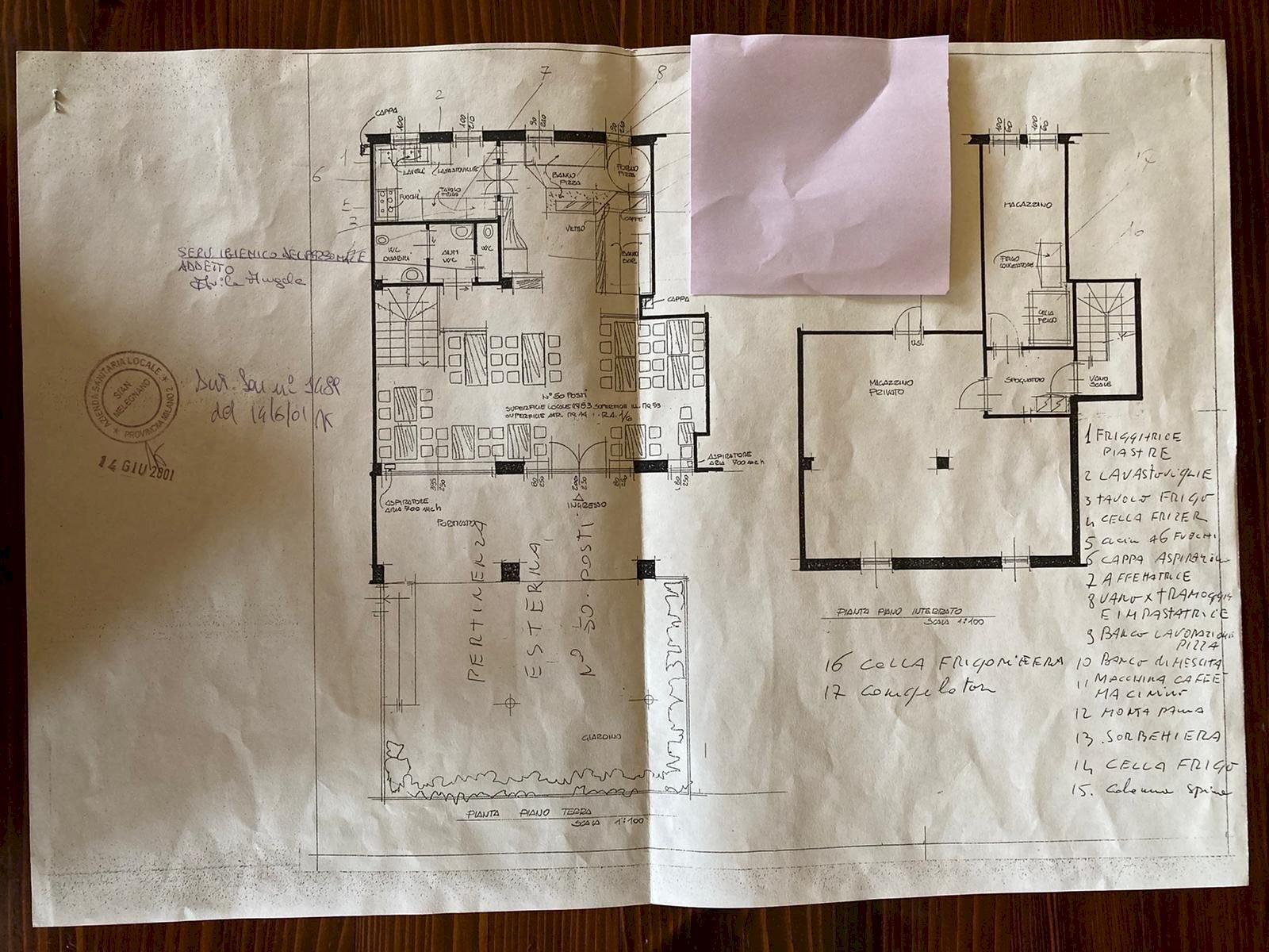Restaurant via Salvatore Quasimodo, Peschiera Borromeo - floor plans 1