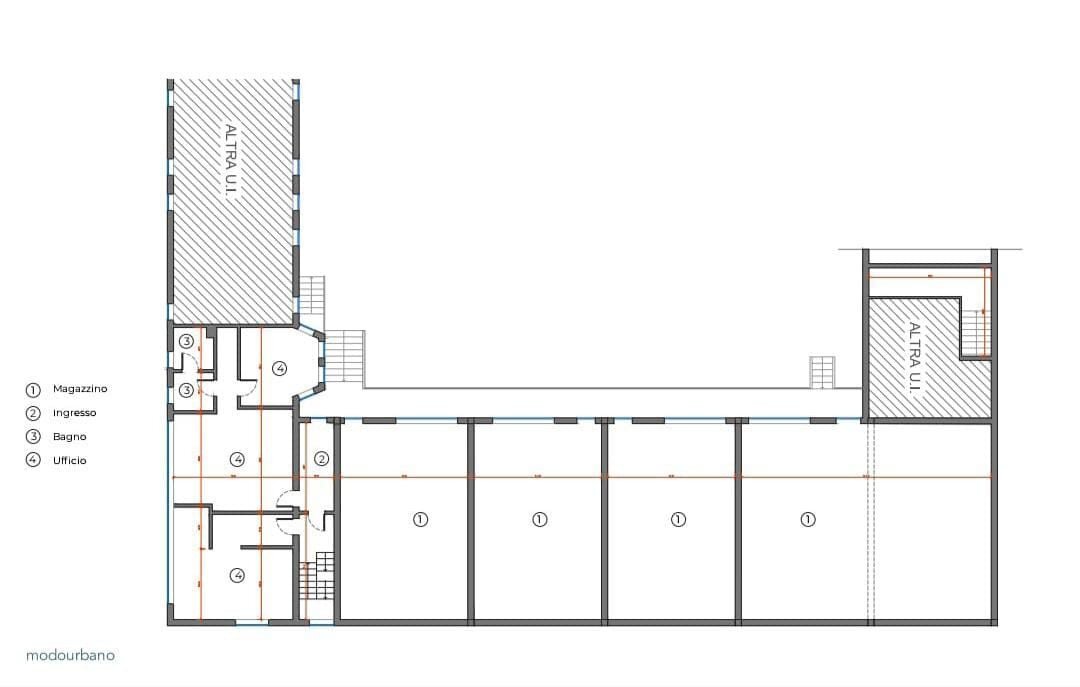 Ufficio via Gaudenzio Fantoli, Milano - planimetria 1