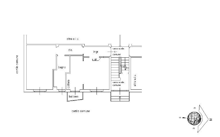 Two-room apartment via Fratelli Rosselli, Peschiera Borromeo - floor plans 1
