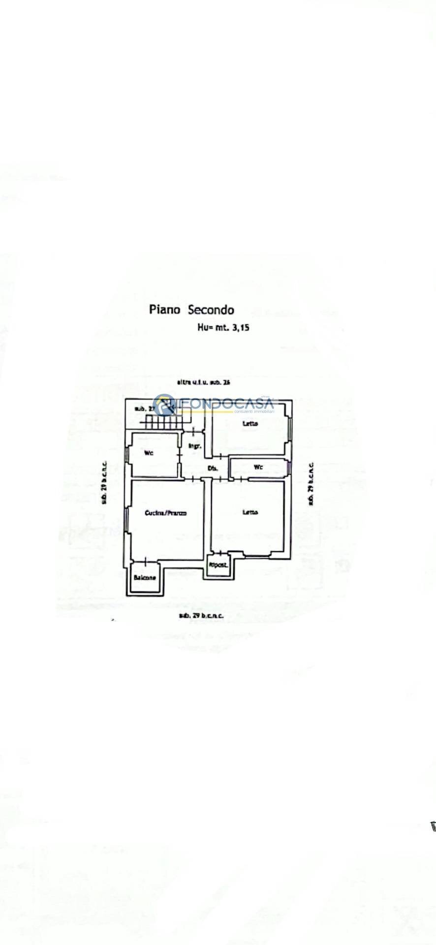 Foto 15 - Trilocale Via Dante Alighieri, San Cesario di Lecce - planimetria 1