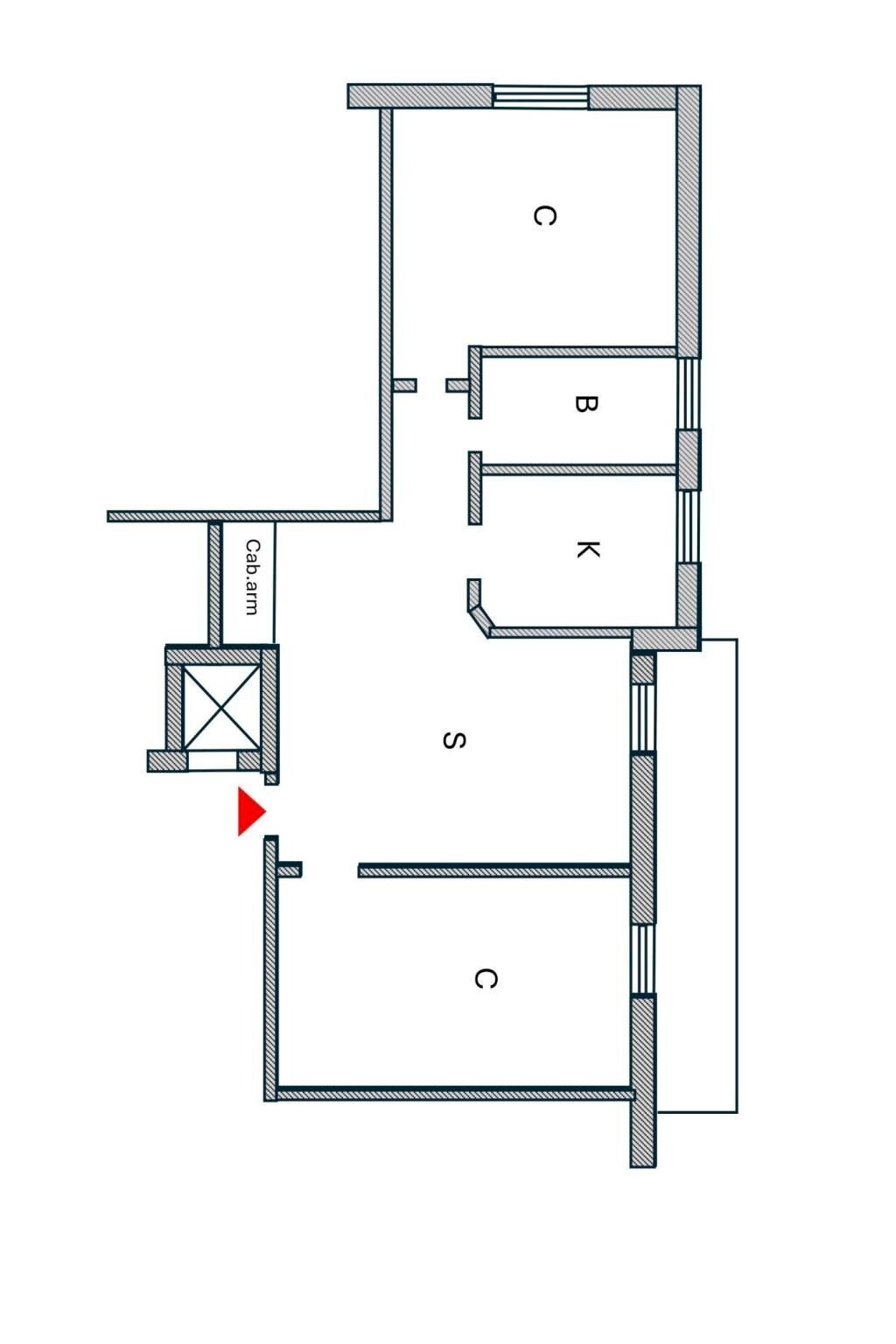 Trilocale via André-Marie Ampère, 3, Monza - planimetria 1