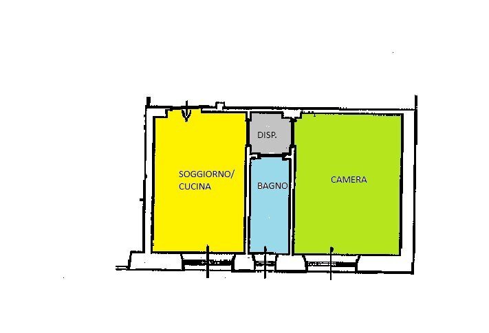 Bilocale Cuneo (zona Centro) - planimetria 1