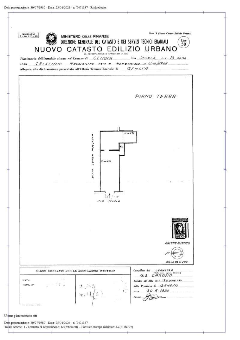 planimetria - Negozio via Sturla, Genova (zona Sturla) - planimetria 1