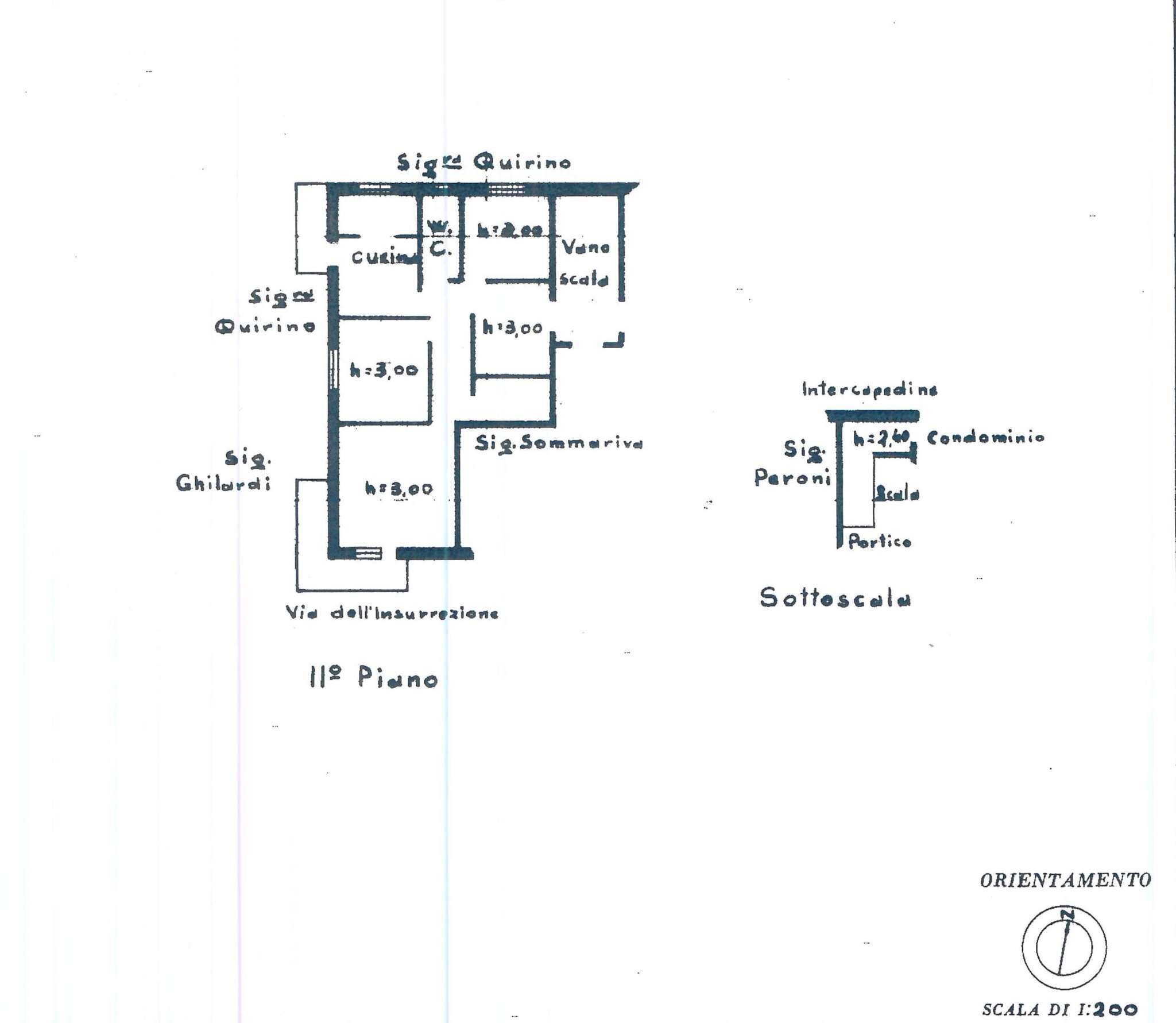 appartamento in vendita ordinato sestri ponente bi - Three-room apartment via dell'Insurrezione 23-25 Aprile 1945, Genova (neighborhood Sestri Ponente) - floor plans 1