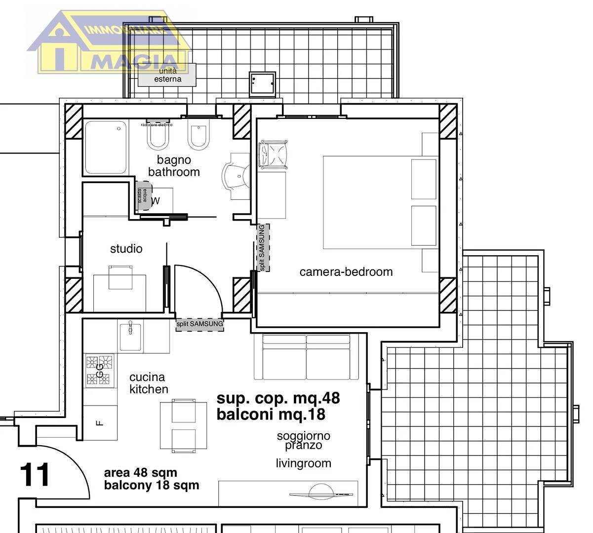 Foto 7 - Trilocale 19, Acquaviva Picena - planimetria 1