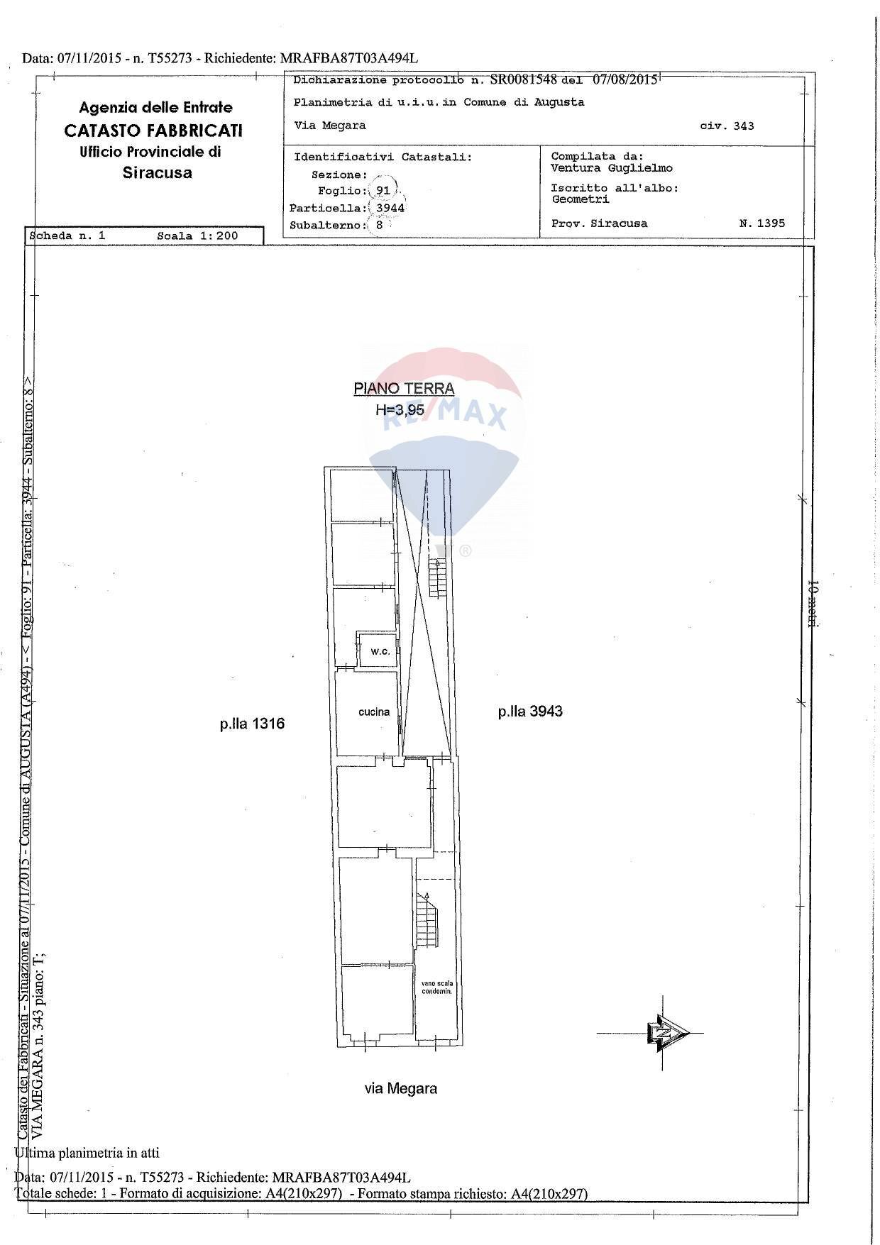 Pianta 2D - Appartamento VIA MEGARA
 
343, Augusta - planimetria 1