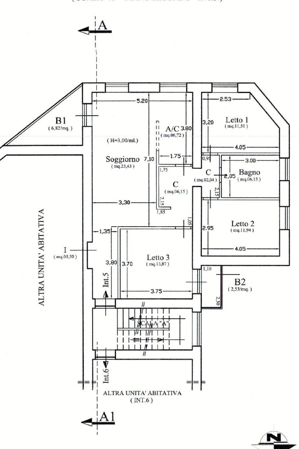 Quadrilocale via Ninfa, 7, Anzio - planimetria 1