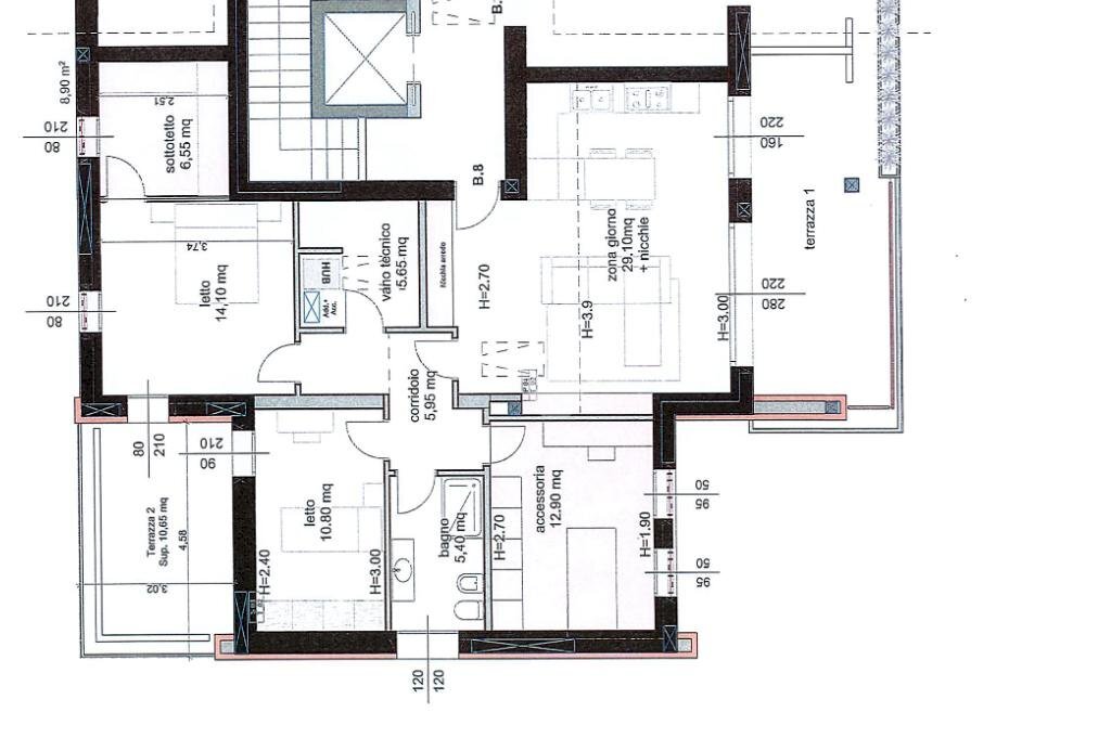 Attic Via Praga, Collecchio - floor plans 1