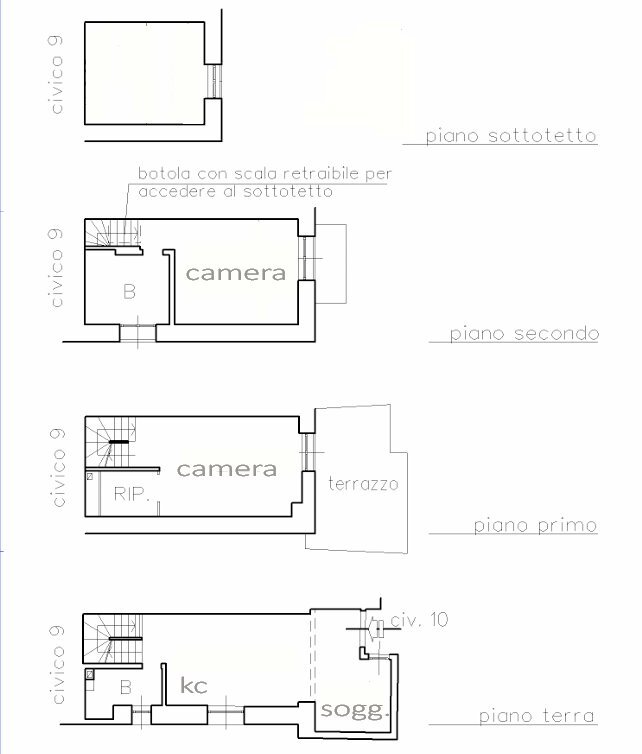 Two-room apartment Via Villa, Genova (neighborhood Bavari) - floor plans 1