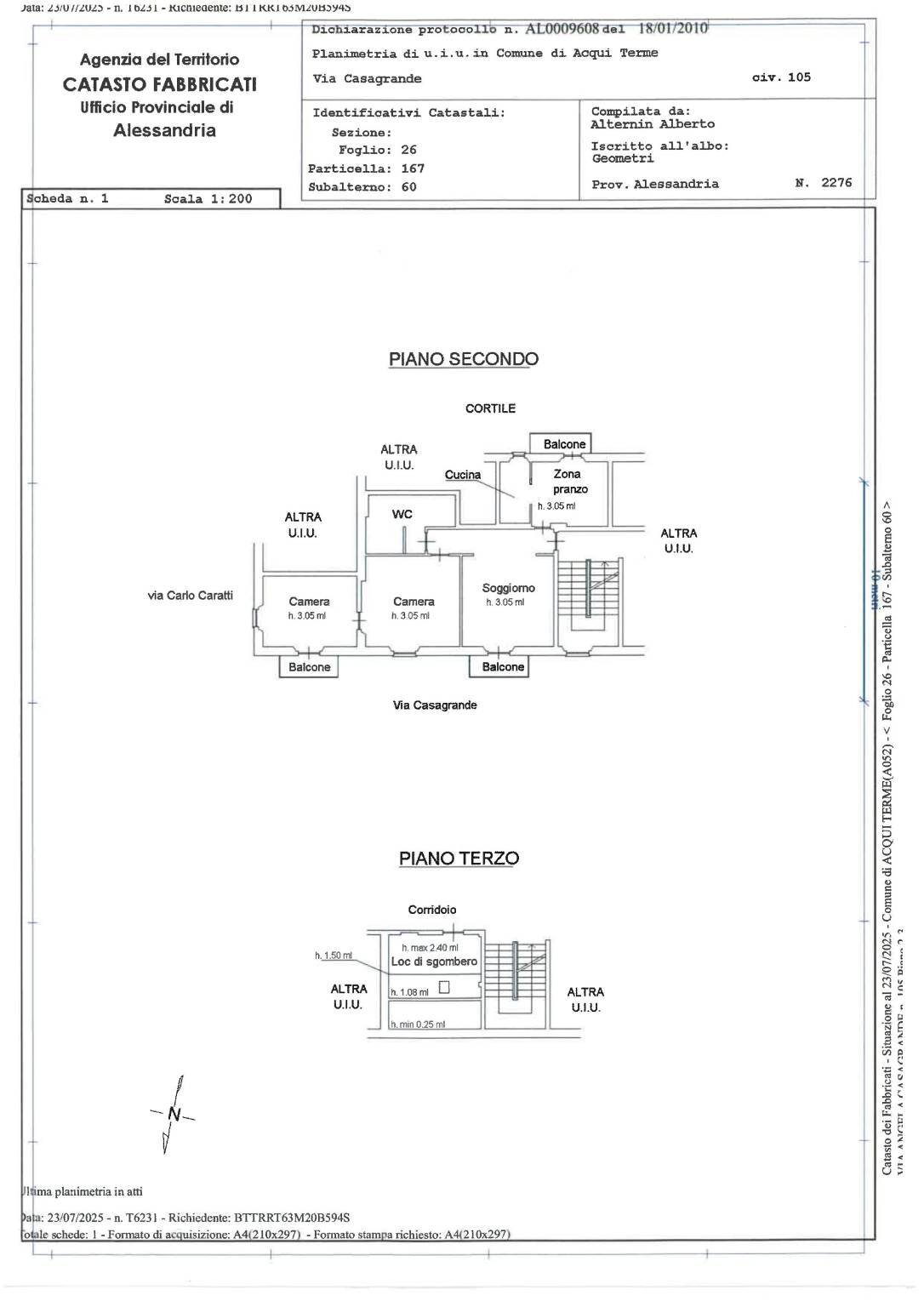 Four-room apartment via Angela Casagrande, 105, Acqui Terme - floor plans 1