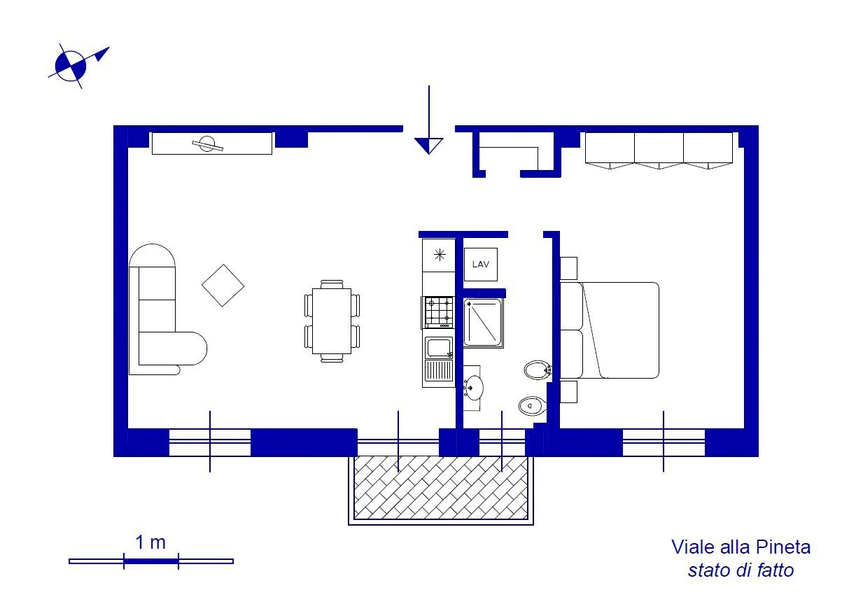 Trilocale viale alla Pineta, 6, Genova (zona Pegli) - planimetria 1
