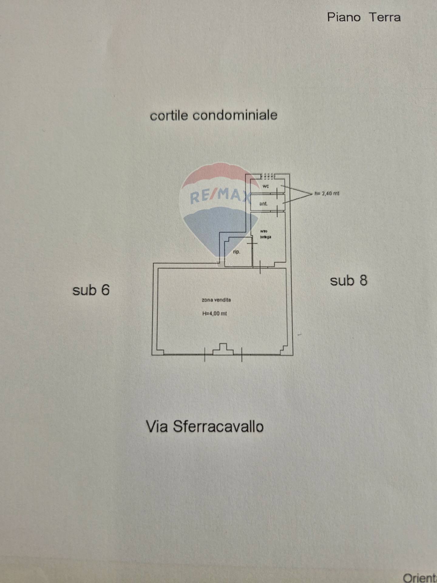Pianta 2D - Attività Commerciale Via Sferracavallo
 
124, Palermo - planimetria 1