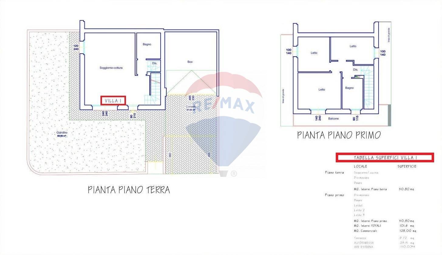 Pianta 2D - Quadrilocale Azzano San Paolo - planimetria 1