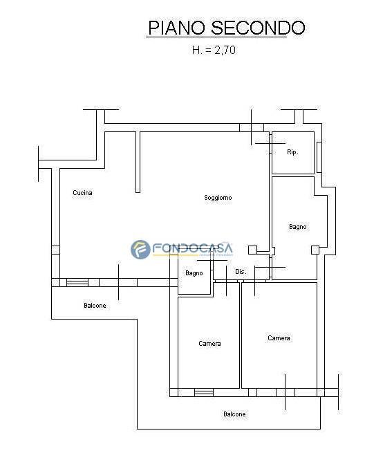 planimetria appartamento - Three-room apartment Via Treviso
 
20, Massa - floor plans 1