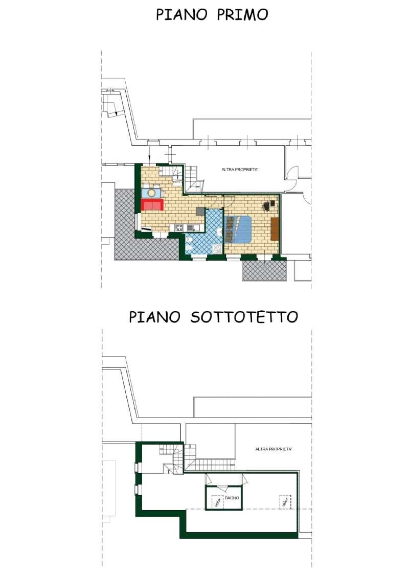 pianta colorata_page-0001 - Trilocale via Pompeo Colajanni, 6, Bricherasio - planimetria 1